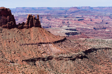 Scenic views along the Grand Viewpoint trail in Canyonlands National Park - Moab, Utah, USA