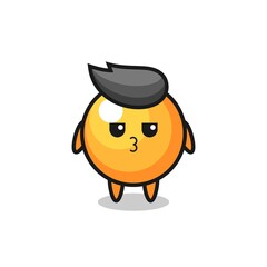 the bored expression of cute ping pong ball characters