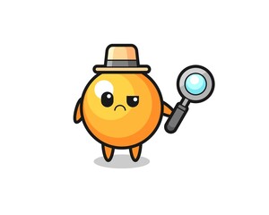 the mascot of cute ping pong ball as a detective