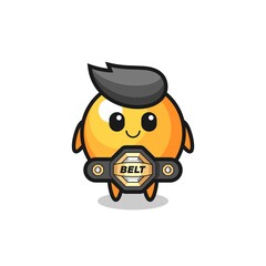 the MMA fighter ping pong ball mascot with a belt