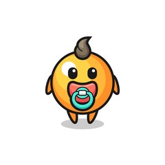 baby ping pong ball cartoon character with pacifier
