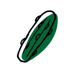 vector illustration of cucumber in doodle style