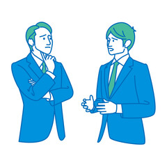 悩みを話すビジネスマン