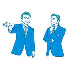 商談を行うビジネスマン