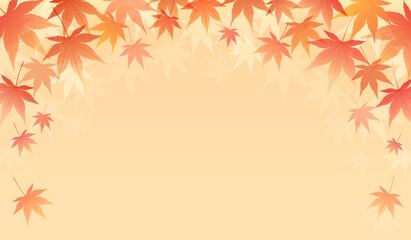 秋の紅葉の美しいベクターイラストフレーム背景