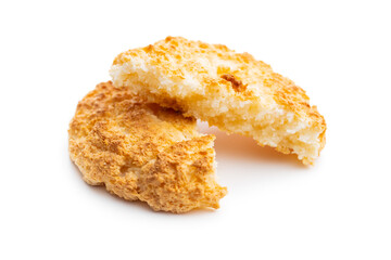 Sweet coconut cookies. Tasty biscuits with coconut flavor.