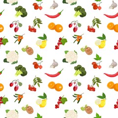 seamless pattern with fruits