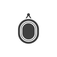 Oval picture frame vector icon