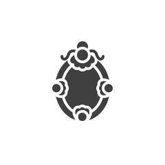 Vintage picture frame vector icon