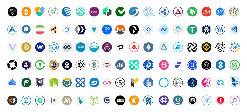 Логотипы разных брэндов, круглые логотипы компаний, logos of famous brands, icons with company logos, Логотипы мобильных приложений