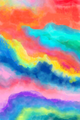 Rainbow abstract background. Paint for holiday party, ribbon, ombre style. Unicorn inspiration. Seamless pattern	