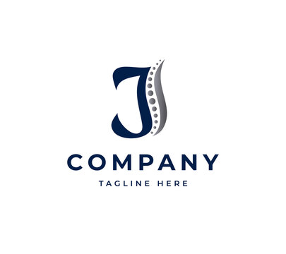letter J spine vector logo design. creative health logo design
