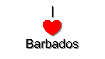 i love barbados red heart