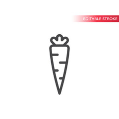 Carrot simple line vector icon. Outline, editable stroke.