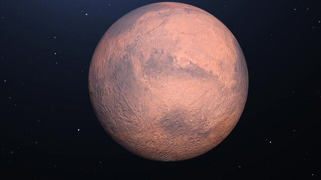4k surface of the planet mars in space