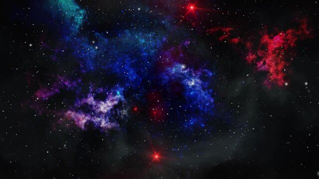 colorful nebula clouds floating in the universe