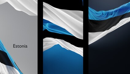 Abstract Estonia Flag 3D Render (3D Artwork)