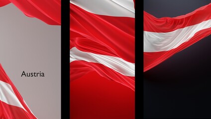 Abstract Austria Flag 3D Render (3D Artwork)