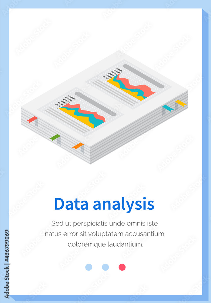 Poster visualize with business analytics. work with statistical data analysis, changing indicators. analyze