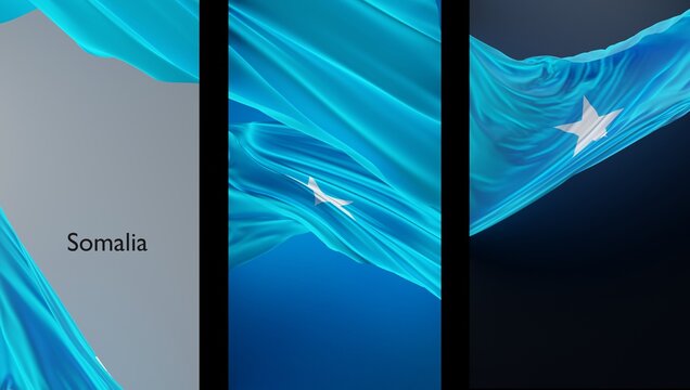 Abstract Somalia Flag 3D Render (3D Artwork)