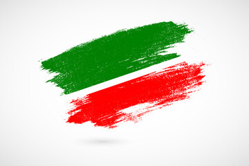 Happy independence day of Tatarstan with vintage style brush flag background