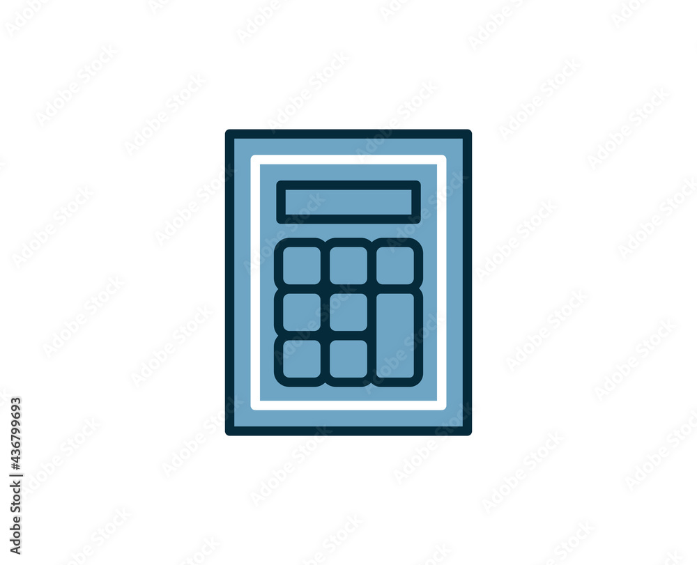 Poster calculator line icon. high quality outline symbol for web design or mobile app. thin line sign for d