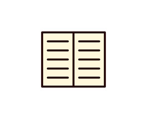 Open book line icon. High quality outline symbol for web design or mobile app. Thin line sign for design logo. Color outline pictogram on white background