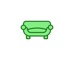 Sofa flat icon. Single high quality outline symbol for web design or mobile app.  House thin line signs for design logo, visit card, etc. Outline pictogram EPS10