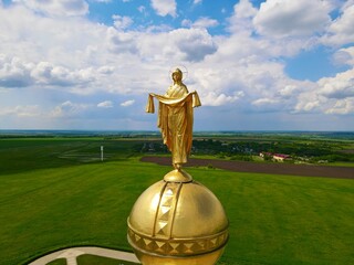 Prokhorovka, Russia May 29, 2021. Beautiful view from above of the statue.
