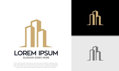 Real Estate Logo. Luxury Logo. Construction Architecture Building Logo Design Template Element.