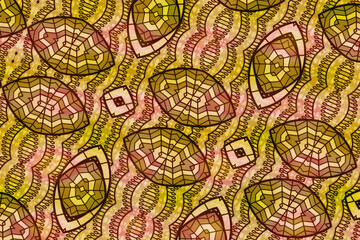 Fototapeta premium Colorful African fabric – Seamless pattern, cotton, photo