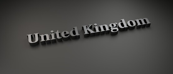 Abstract United Kingdom 3D TEXT Rendered Poster (3D Artwork)