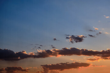 Beautiful Background of Sunrise Sundown Sunset Sky with colorful clouds
