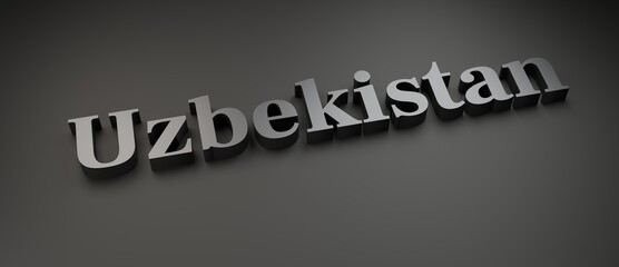 Abstract Uzbekistan 3D TEXT Rendered Poster (3D Artwork)