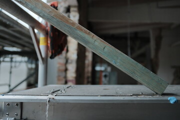 Wooden Beam at Construction Site