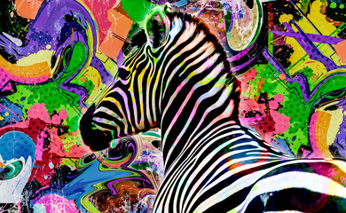 Fototapeta na wymiar zebra skin color art