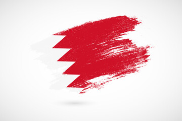 Happy independence day of Bahrain with vintage style brush flag background