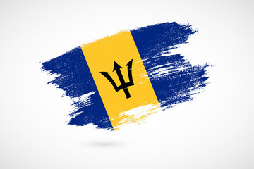 Happy national day of Barbados with vintage style brush flag background