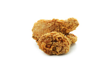 Tasty fried chicken isolated on white background