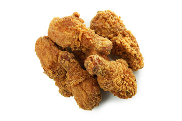 Tasty fried chicken isolated on white background