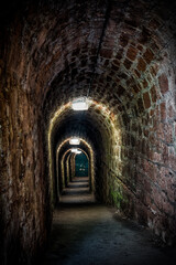 Fototapeta na wymiar The Smugglers Tunnel A Shaldon Going Through The Ness Cliff