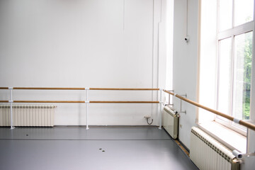 White interior in ballet dance studio