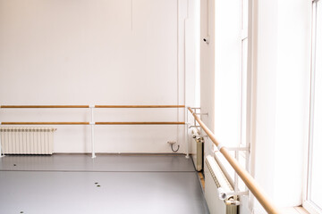 White interior in ballet dance studio