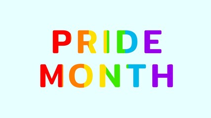 Pride Month Symbols with LGBT pride flag or Rainbow colors, isolated on blue background, illustration wallpaper