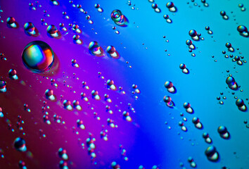 water drops on blue background