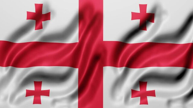 3d rendering of a National Georgia flag waving in a looping motion