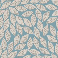 Leaves Seamless Pattern. Simple Floral Pattern with Leaves for Wedding, Anniversary, Birthday and Party. Floral Modern Abstract Print Design. Vector EPS 10