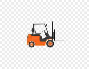 Fork truck, forklift, transport icon. Vector illustration. Flat design.