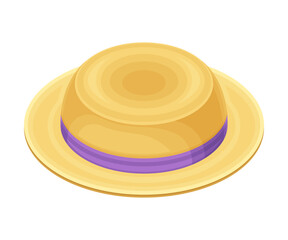 Wide-brimmed Stylish Male Headwear as Clothing Item Isometric Vector Illustration