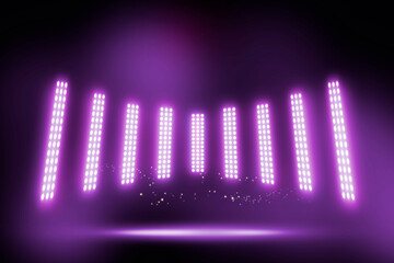 Purple light show on stage. illustrator - 436809295